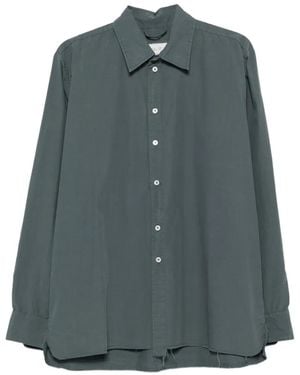 Camiel Fortgens Raw-Edge Long-Sleeve Shirt - Blue