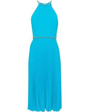 Nissa Pleated Midi Dress - Blue