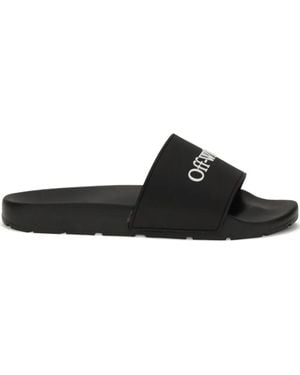 Off-White c/o Virgil Abloh Bookish Logo-Embellished Slides - Black