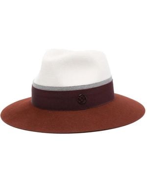 Maison Michel Felted Ribbon Hat - Brown