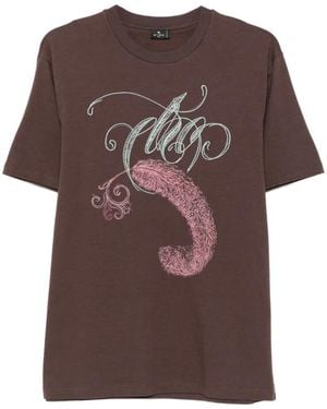 Etro Graphic-Print Short-Sleeve T-Shirt - Brown
