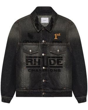 Rhude Tire Denim Trucker Jacket - Black