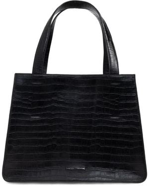 Samsøe & Samsøe Saclaire Top-Handle Embossed Tote Bag - Black