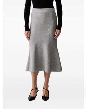Liu Jo Logo-Plaque Flared Skirt - Grey