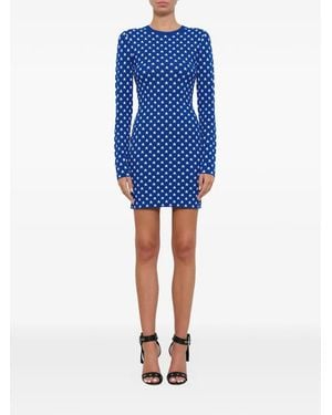 Givenchy Star-pattern Jacquard Fitted Dress - Blue