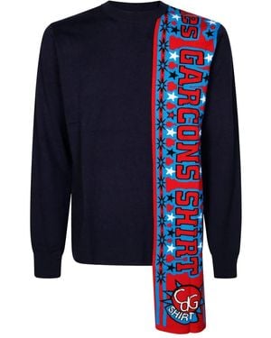 Comme des Garçons Round-Neck Knitwear - Azul