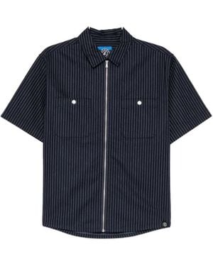 SPORT b. by agnès b. Chest Pocket Striped Shirt - Blue