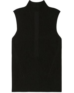 CFCL Haut Côtelé À Design Sans Manches - Noir