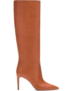Paris Texas 85Mm Pointed Leather Boots - Brown