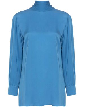 Gucci Bow Tie Silk Shirt - Blue