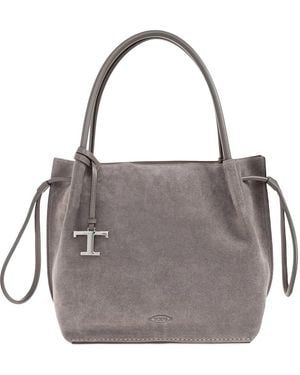 Tod's Medium Leather Handbag - Grey