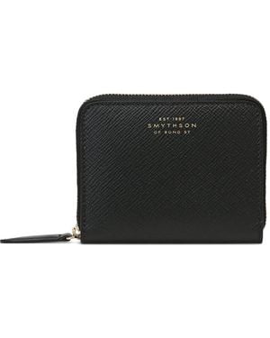 Smythson Small Panama Zip-Around Wallet - Black
