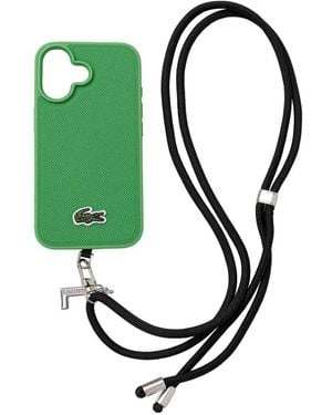 Lacoste Coque D'Iphone 16 Texturée - Vert