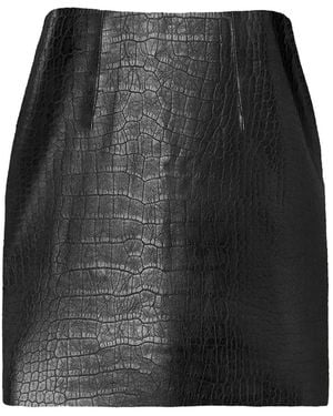 Wolford Embossed Alligator-Effect Fitted Mini Skirt - Black