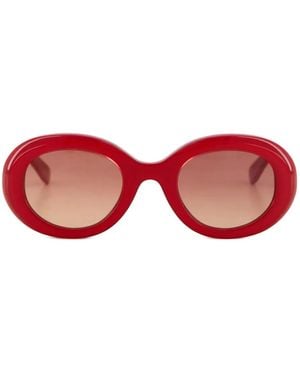 Emmanuelle Khanh Queen Round-Frame Tinted Sunglasses - Red