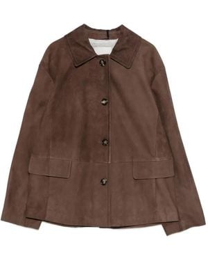 Max Mara Geknöpfte Jacke Mit Aufgesetzten Taschen - Braun