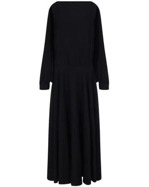 Balenciaga Cape-Back Boat-Neck Dress - Black