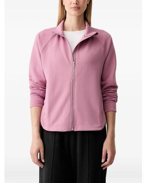DKNY Ribbed-Knit Zip-Up Sweatshirt - Pink