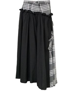 Y's Yohji Yamamoto Frill Gather Skirt - Black