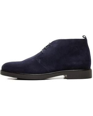 Poche Paris Lace-Up Suede Loafers - Blue