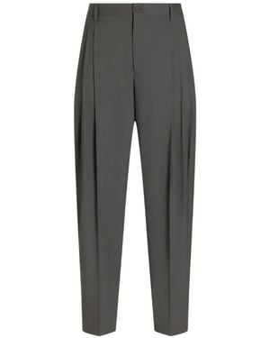 Dolce & Gabbana Pantalones De Lana - Gris