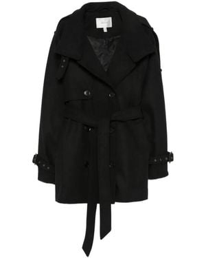 Gestuz Gzavic Double-Breasted Belted Coat - Black