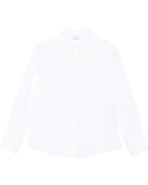 McQueen Cotton Shirt With Oversized Collar - White