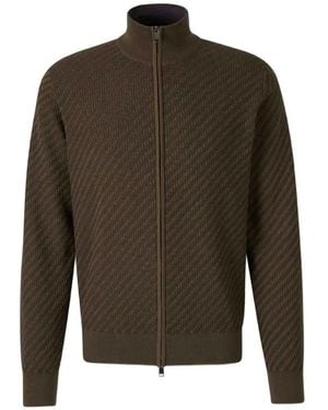 Brioni Trama Cardigan Mit Reißverschluss - Grün