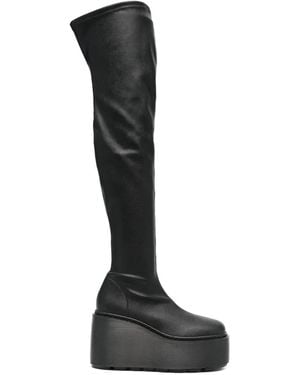 Vic Matié Bottines En Cuir À Plateforme 100 Mm - Noir