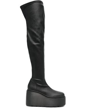 Vic Matié 100Mm Calf-Leather Platform Boots - Black