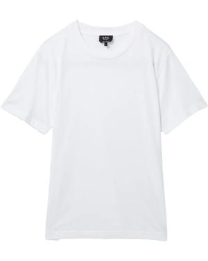 A.P.C. Logo-Embroidered Round Neck T-Shirt - White