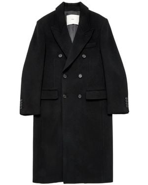 DUNST Double-Breasted Tailored Coat - Black