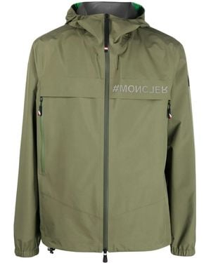 Moncler Jacke Mit Logo-Print - Grün