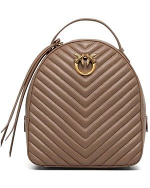 Pinko Love Chevron Backpack - Natural