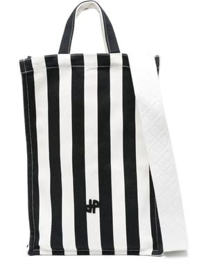 Patou Vertical Jp Canvas Tote Bag - Black