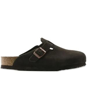 Birkenstock Boston Suede Mules - Black