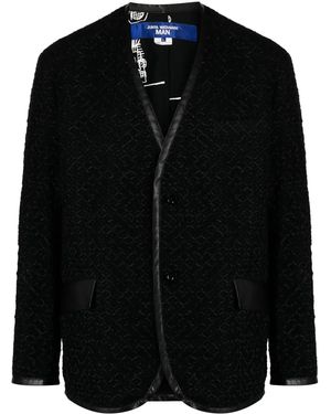 Junya Watanabe Vネック シングルジャケット - ブラック
