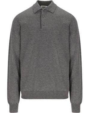 Alpha Studio Polo-Neck Cashmere Sweater - Gray
