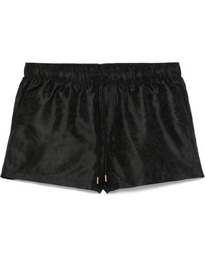 Versace Barroco-Jacquard Swim Shorts - Black