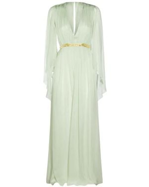 Alberta Ferretti Schulterfreies Abendkleid - Grün