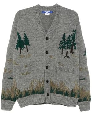 Junya Watanabe Cardigan Mit Intarsienmuster - Grau