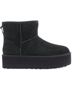 UGG Platform-Heel Ankle Boots - Black