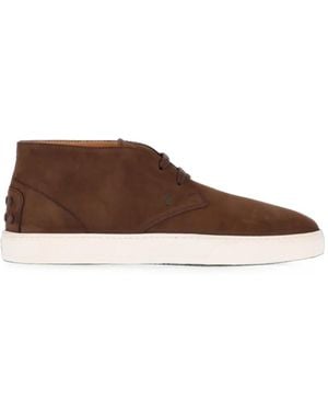 Tod's Lace-Up Suede Desert Boots - Brown