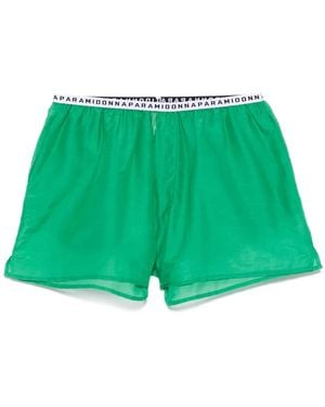 Paramidonna Pantalones cortos de playa de seda - Verde