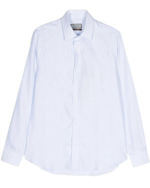 Canali パターンジャカード シャツ - ホワイト