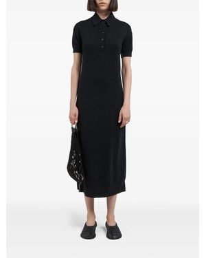 Maria McManus Polo-Collar Midi Dress - Black