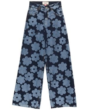ALESSANDRO ENRIQUEZ Floral-Print Jeans - Blue