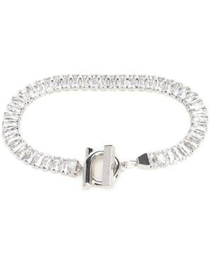 Ferragamo Pulsera Gancini Con Apliques De Cristal - Blanco