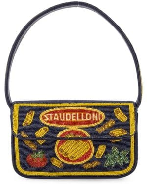 STAUD Tommy Beaded Shoulder Bag - Black