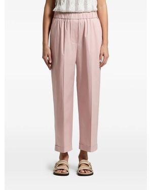 Peserico Elasticated-Waist Pants - Pink